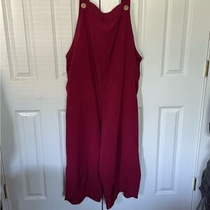 Flowy Red Jumpsuit with Thin Straps